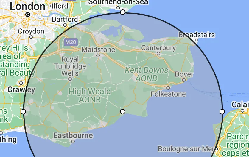Areas we cover in Kent for professional tree services.