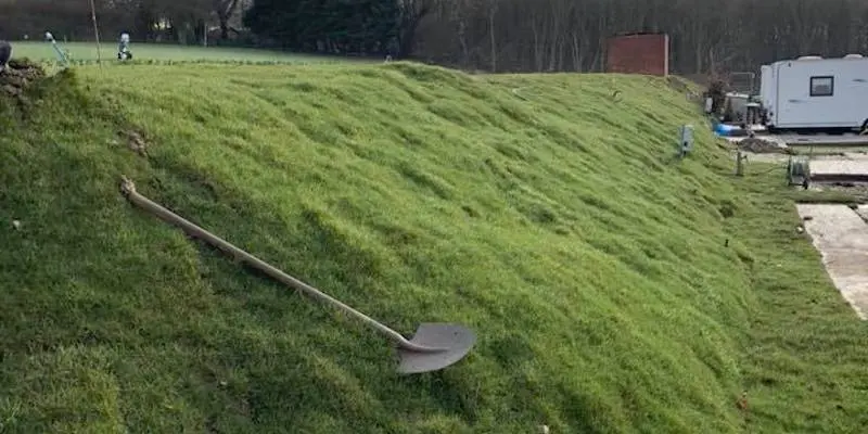 Turf laying on embankments.